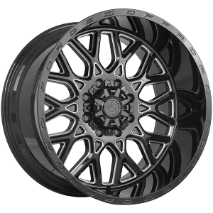Forged Wheels XR109 22x12.0 -44 Offset Gloss Black - Milled Edge – 8x170