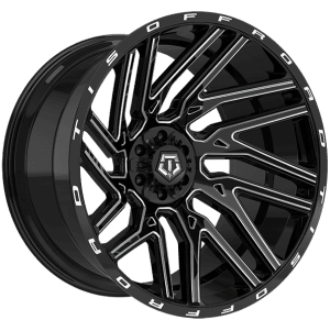 TIS Wheels 554 20x10.0 -19 Offset Gloss Black - Milled Edge – 8x165.1