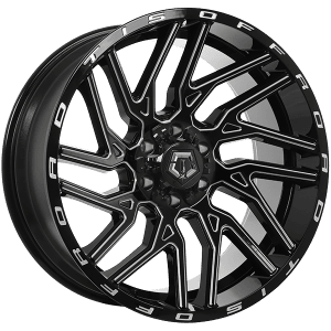 TIS Wheels 554 22x10.0 -19 Offset Gloss Black - Milled Edge – 6x135/6x139.7