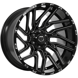 TIS Wheels 554 22x12.0 -44 Offset Gloss Black - Milled Edge – 6x135/6x139.7