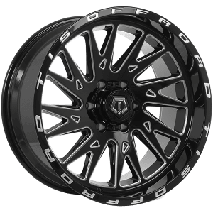 TIS Wheels 547 22x12.0 -44 Offset Gloss Black - Milled Edge – 6x135
