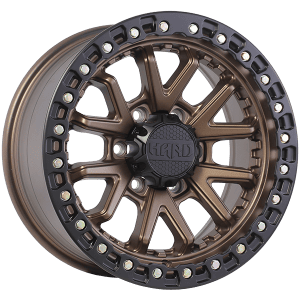 Ruffino HARD DUNE 17x8.0 +35 Offset Satin Bronze Face - Satin Black Lip - Zinc Rivets – 6x139.7